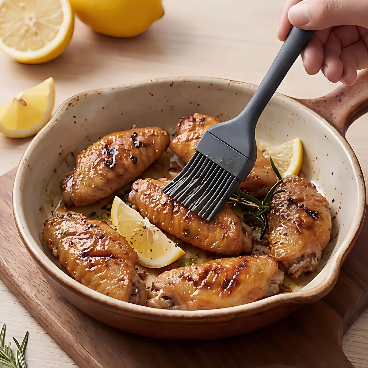 Ensemble d'ustensiles de cuisine en silicone 6 pièces : grattoir à crème, spatule, pinceau à huile, spatules de tailles variées et outil de pâtisserie 4