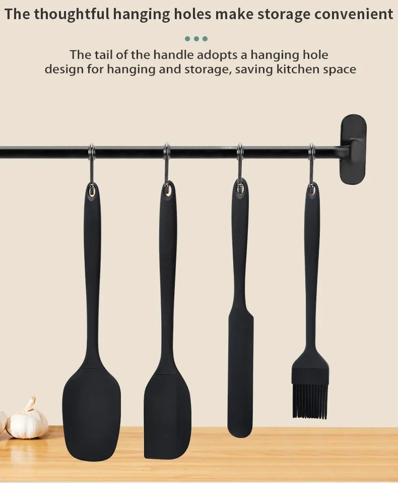 Ustensiles de cuisine en silicone, finition détaillée
