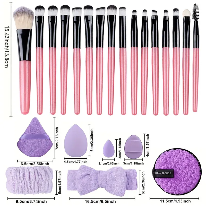 Ensemble de 20 pinceaux de maquillage doux pour les yeux, le visage et l'enluminage 6