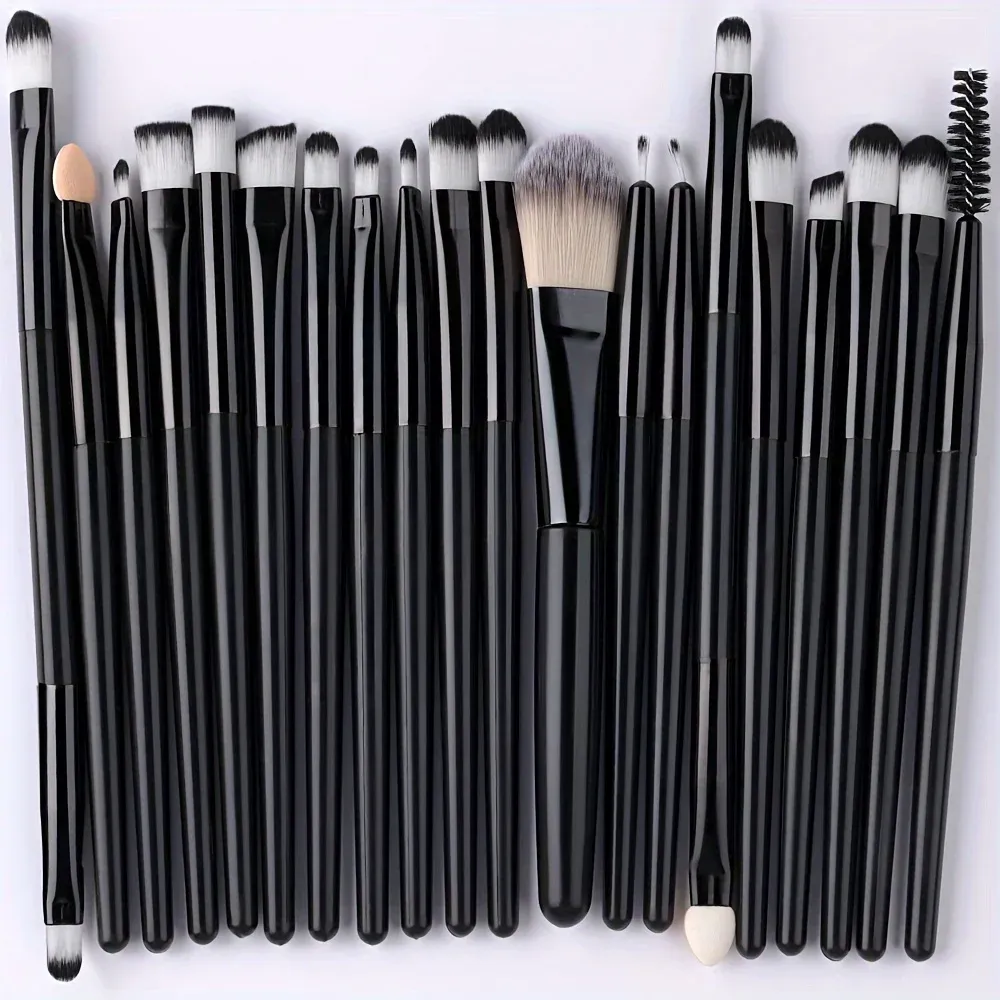 Ensemble de 20 pinceaux de maquillage doux pour les yeux, le visage et l'enluminage 20