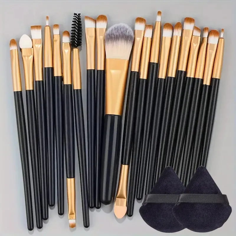 Ensemble de 20 pinceaux de maquillage doux pour les yeux, le visage et l'enluminage 17