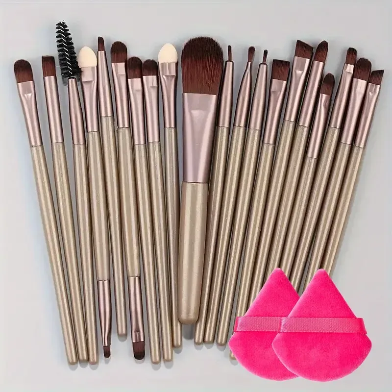 Ensemble de 20 pinceaux de maquillage doux pour les yeux, le visage et l'enluminage 19