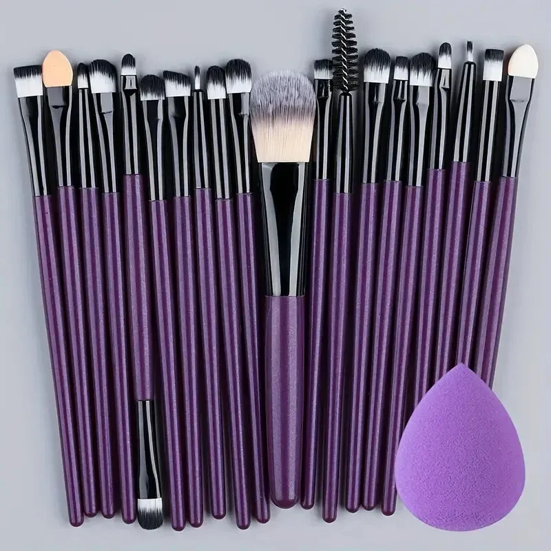 Ensemble de 20 pinceaux de maquillage doux pour les yeux, le visage et l'enluminage 23
