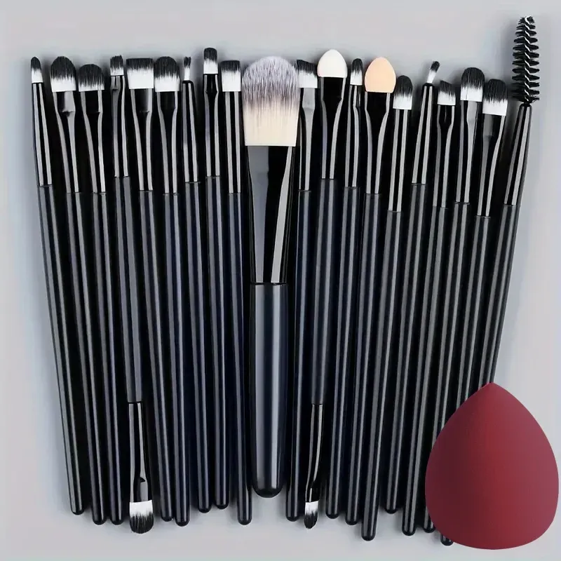 Ensemble de 20 pinceaux de maquillage doux pour les yeux, le visage et l'enluminage 24