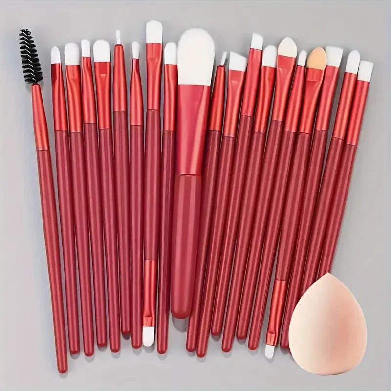 Ensemble de 20 pinceaux de maquillage doux pour les yeux, le visage et l'enluminage 28