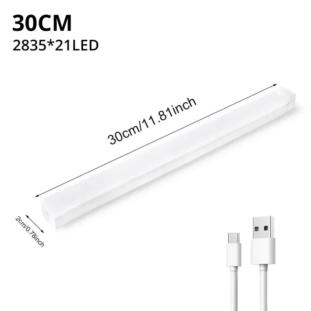Veilleuse LED sans fil avec détecteur de mouvement, rechargeable par USB, lampe magnétique pour armoire, chambre, cuisine et couloir 8