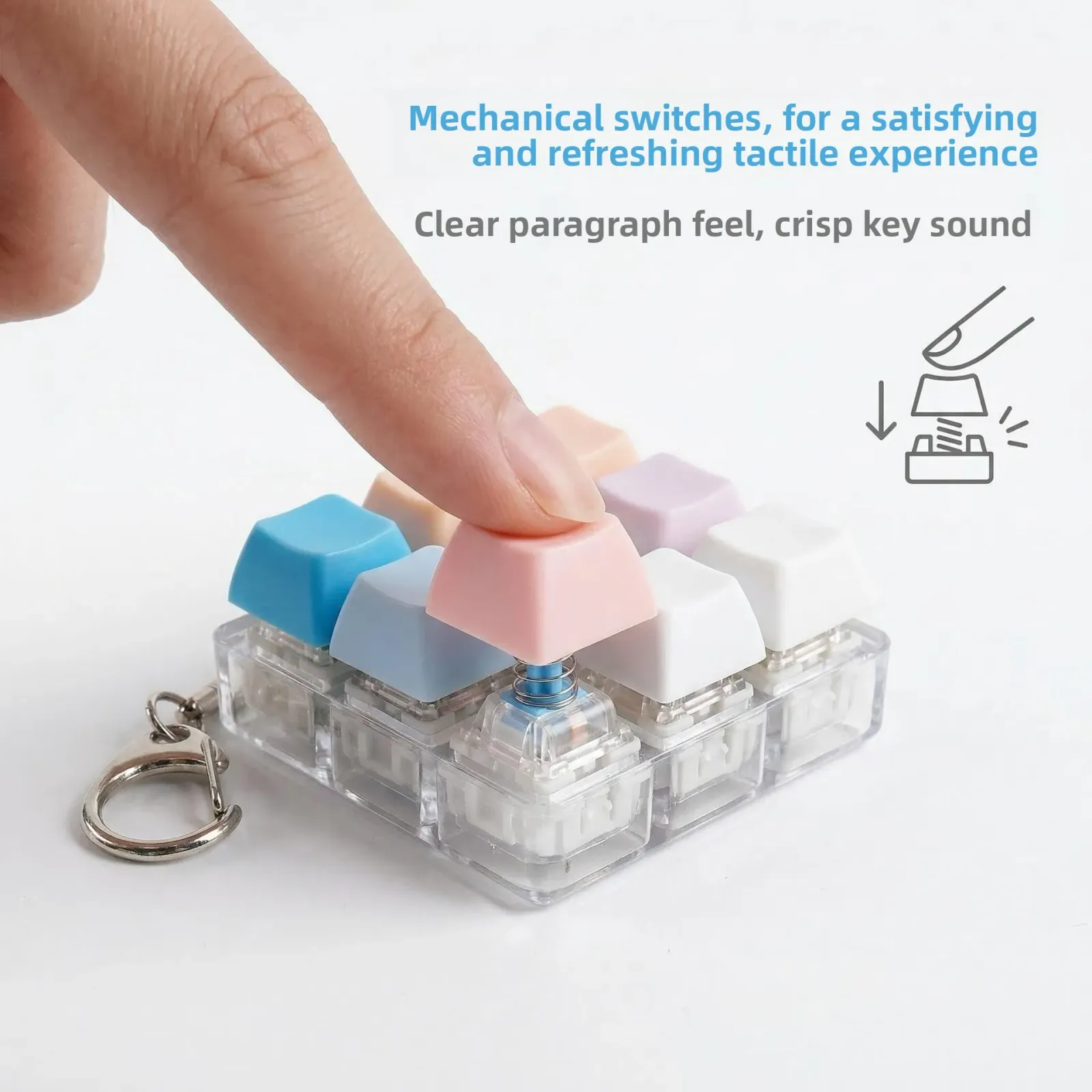 Détail des touches du clicker anti-stress