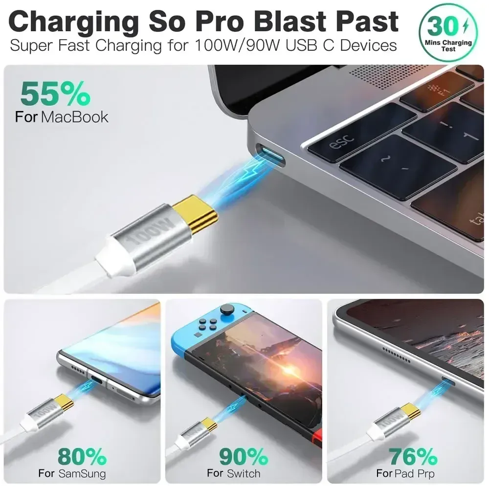 Câble USB-C rétractable étiré pour charger un appareil