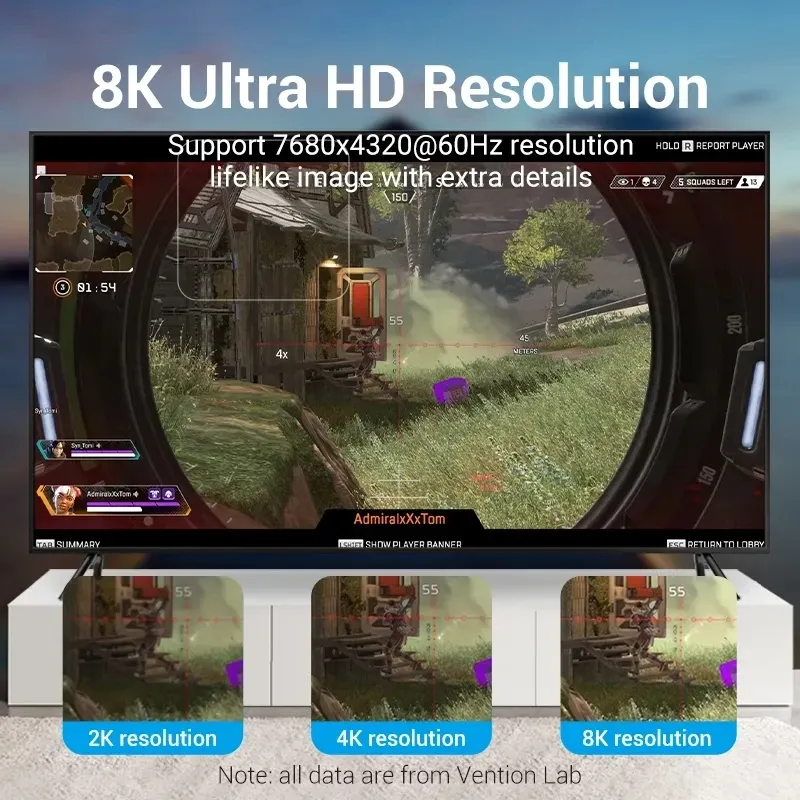 MIZIQIER Câble HDMI 2.1 long 8K tressé, ultra haute vitesse 48 Gbps, 4K@120Hz et 8K@60Hz, compatible Roku TV, PS5, PS4, HDTV et RTX 3080/3090 2