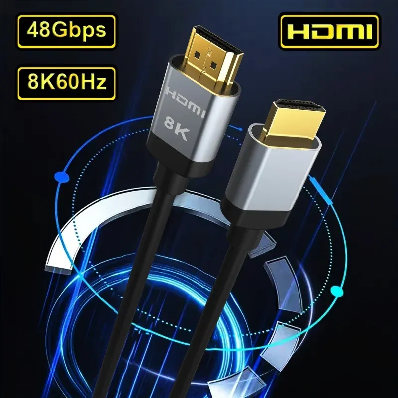 MIZIQIER Câble HDMI 2.1 long 8K tressé, ultra haute vitesse 48 Gbps, 4K@120Hz et 8K@60Hz, compatible Roku TV, PS5, PS4, HDTV et RTX 3080/3090 9
