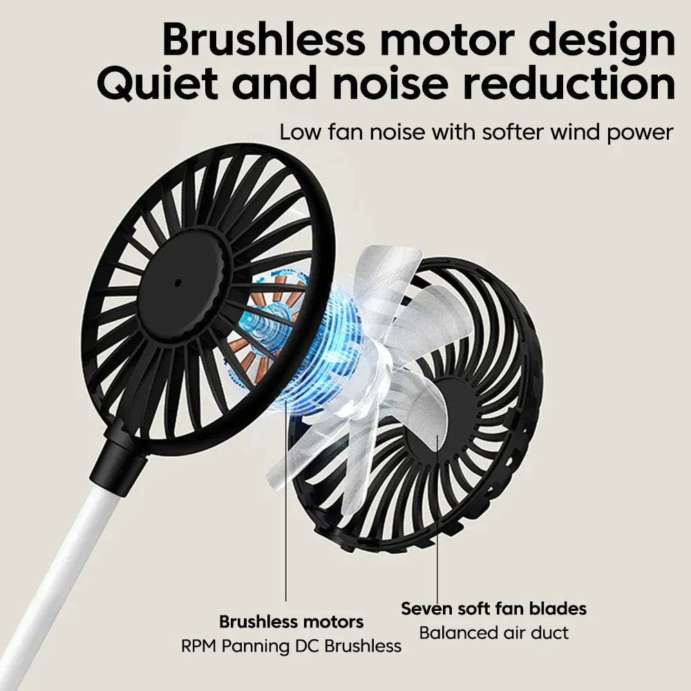 Petit ventilateur portable USB silencieux pour bureau, extérieur et voyage 3