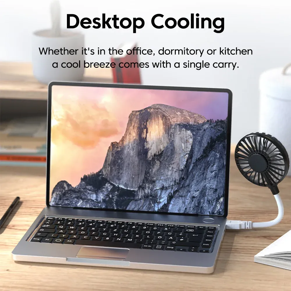 Petit ventilateur portable USB silencieux pour bureau, extérieur et voyage 2