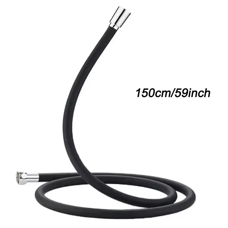 Tuyau de douche en silicone 1,5 / 2 / 3 m, anti-torsion, haute pression, flexible et résistant, compatible avec tous les accessoires de salle de bain 6