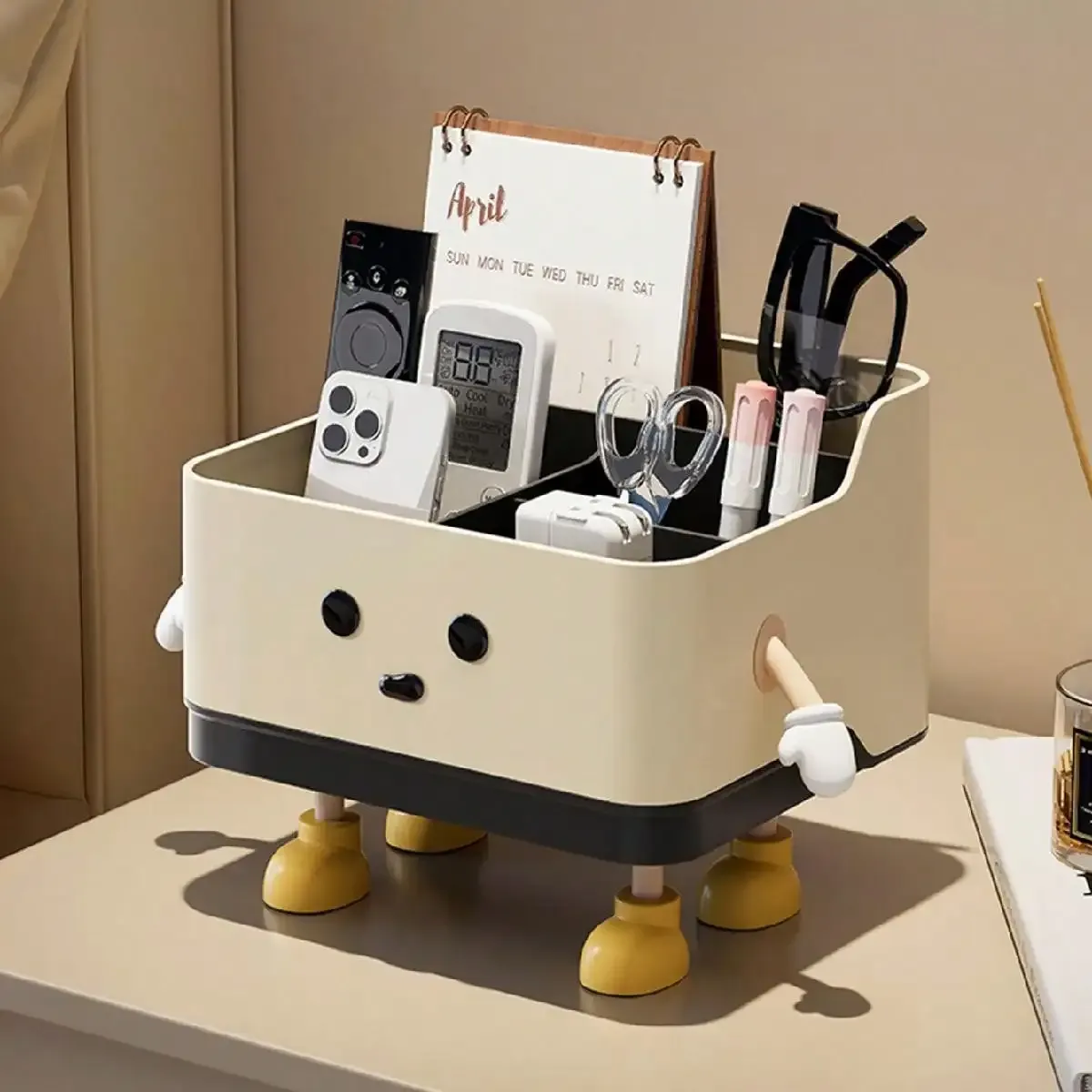 Boîte de rangement multifonction pour bureau, étagère d'organisation pour cosmétiques, boîte de rangement et de présentation pour comptoir (avec autocollant) - Image 1