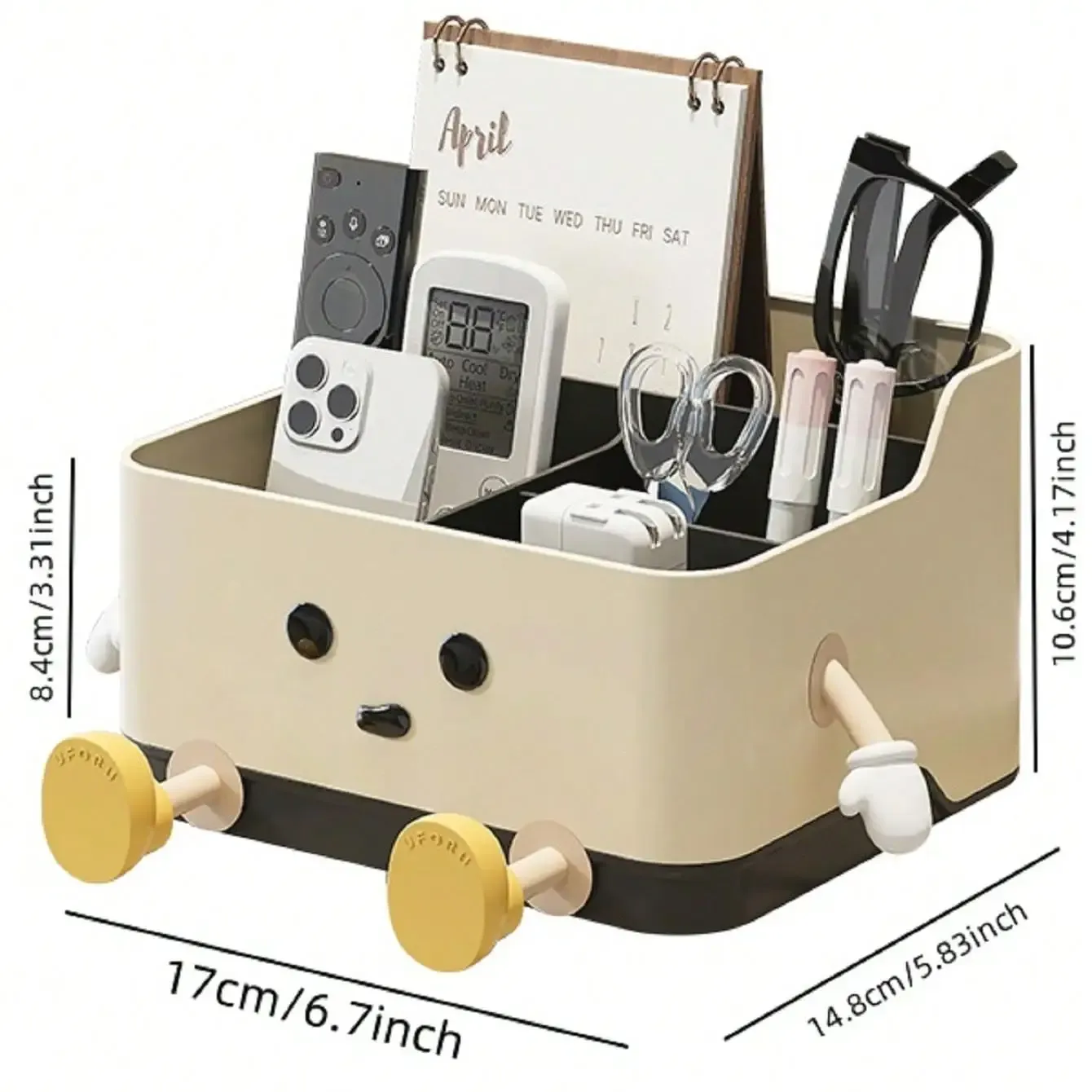 Boîte de rangement multifonction pour bureau, étagère d'organisation pour cosmétiques, boîte de rangement et de présentation pour comptoir (avec autocollant) 2