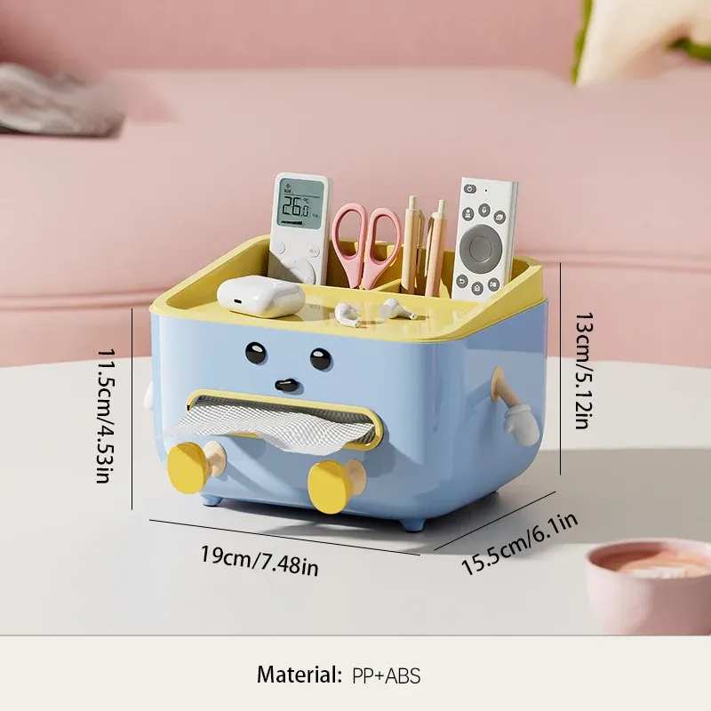 Boîte de rangement multifonction pour bureau, étagère d'organisation pour cosmétiques, boîte de rangement et de présentation pour comptoir (avec autocollant) 9