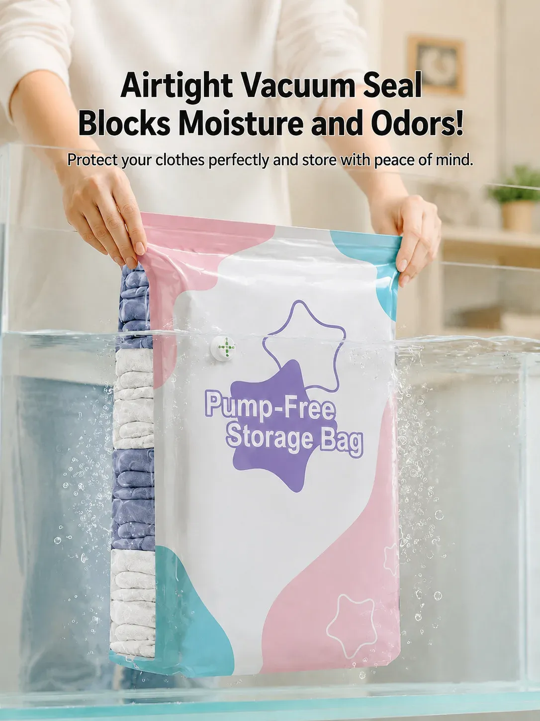 Sac de rangement sous vide cube, rangement placard