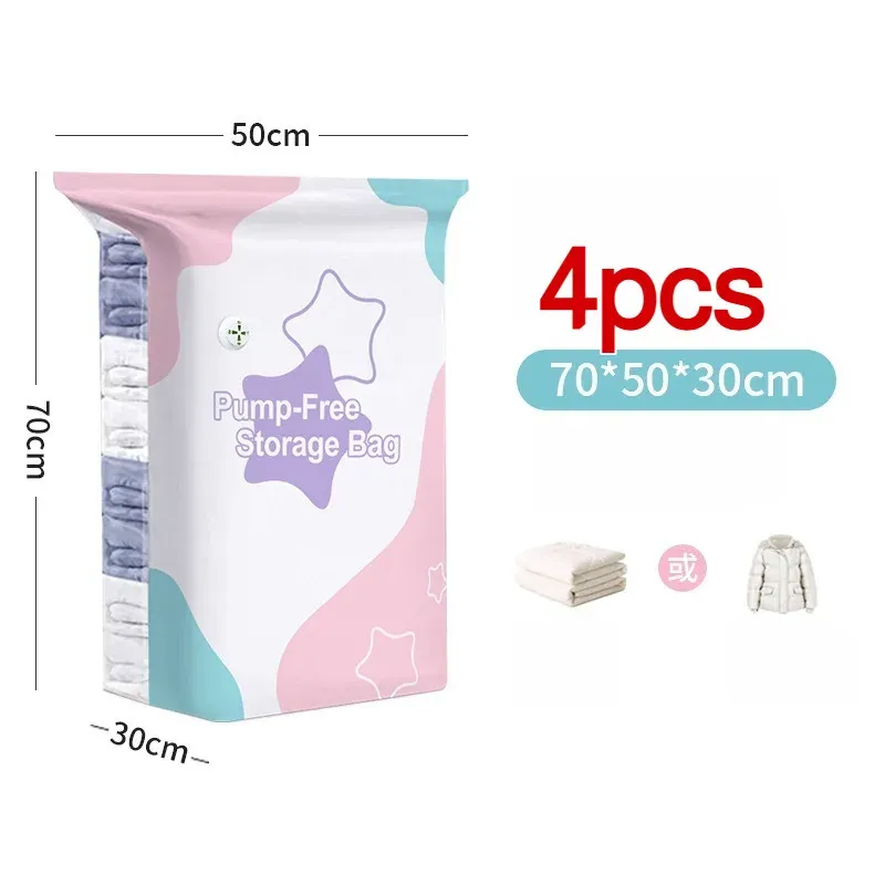 Sacs de rangement sous vide sans pompe, épais, format cube, à double fermeture éclair, pour couettes, doudounes et déménagement 13
