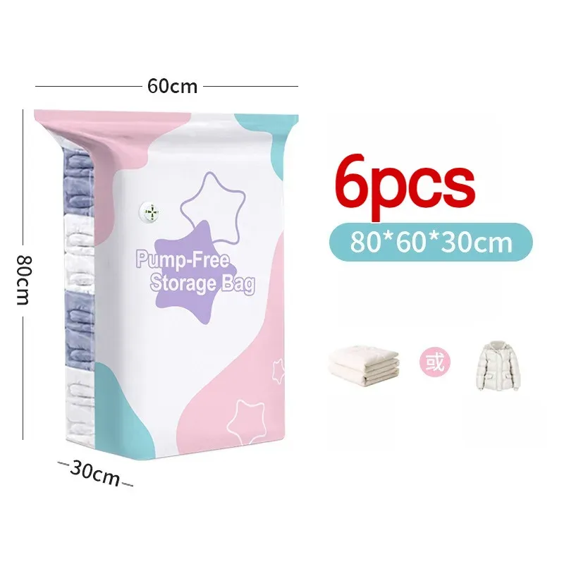 Sacs de rangement sous vide sans pompe, épais, format cube, à double fermeture éclair, pour couettes, doudounes et déménagement 9