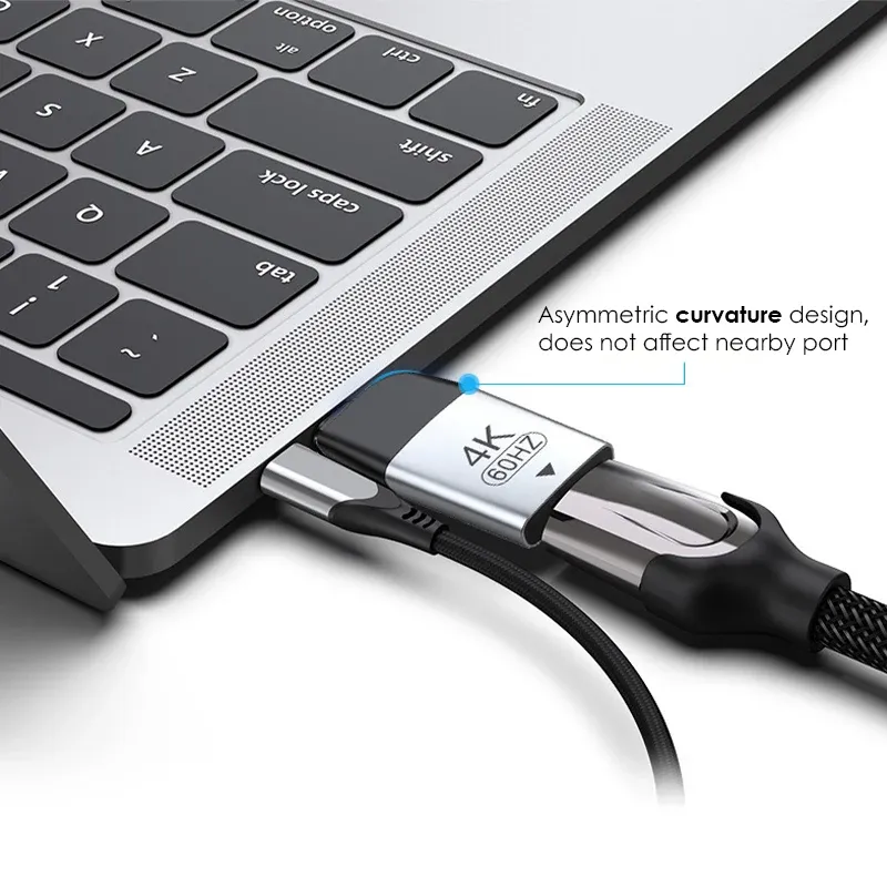 Convertisseur USB 3.1 vers HDTV 4K/60Hz, adaptateur USB-C vers HD 1080P/720P, mini adaptateur vidéo en alliage d'aluminium pour ordinateurs portables MacBook Air et Pro 3