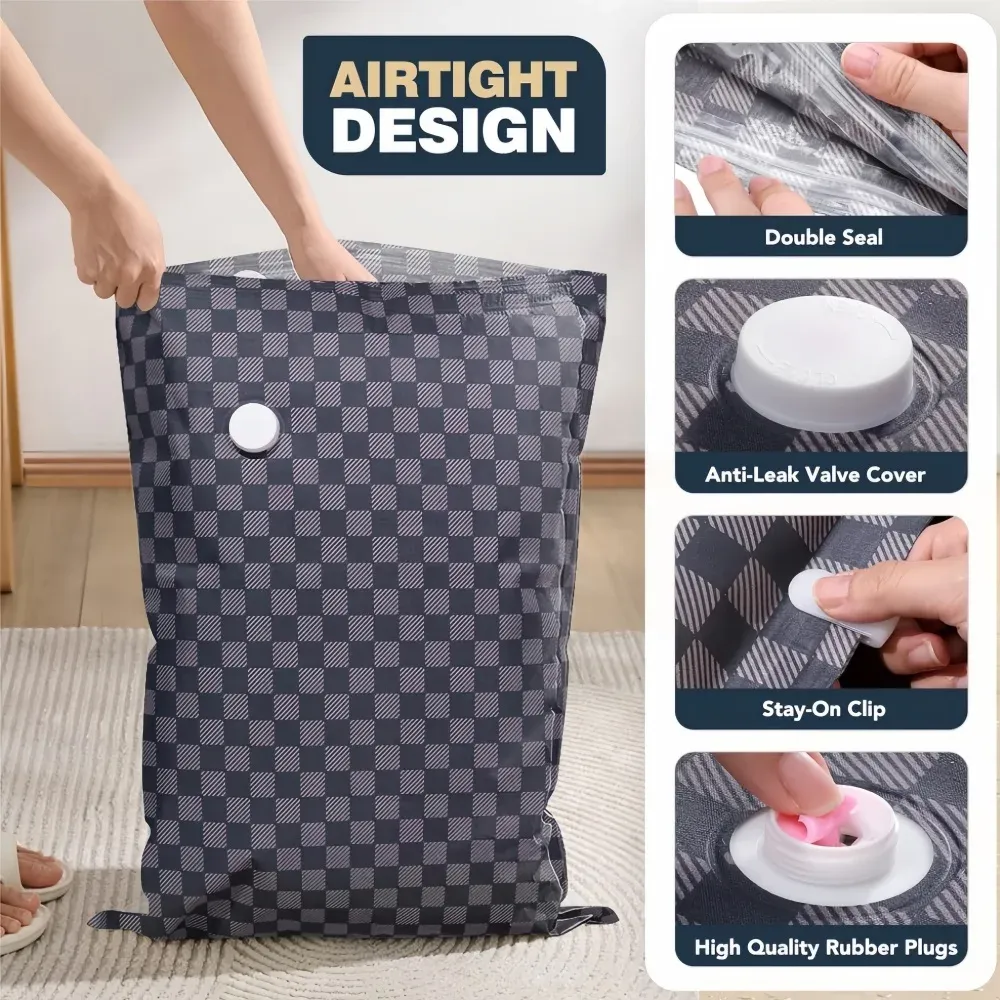 Sacs de rangement sous vide, valise de voyage essentielle, organisateur de vêtements, sac d'emballage, accessoires pratiques, cubes d'emballage compressibles 5