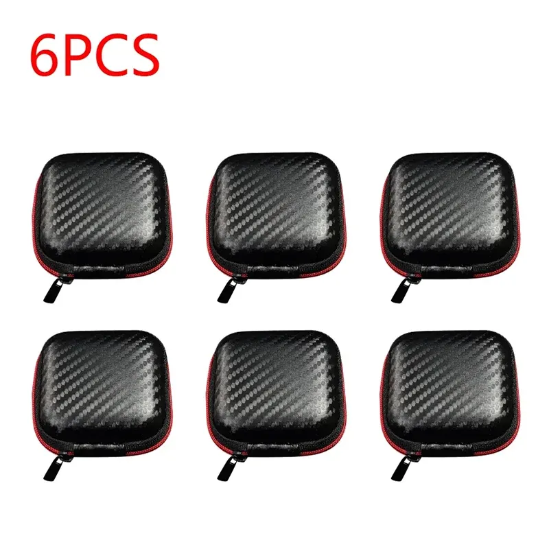 Étui de rangement EVA pour écouteurs, lot de 2, 4 ou 6 pièces, pochette de voyage zippée pour câbles USB et casques 8
