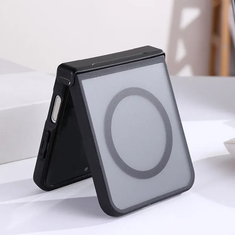Étui transparent à charnière pour Samsung Galaxy Z Flip 7, 6, 5 et 4, compatible MagSafe, antichoc, magnétique, avec charge sans fil 4