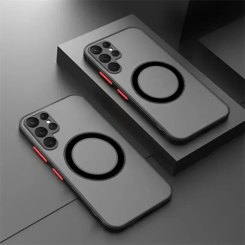 Coques de téléphone magnétiques MagSafe pour Samsung Galaxy S26, S25, S24, S23, S22, S21 Ultra, Plus, FE, A57, A37, A17, A56, A55, A54, A35, A36 5