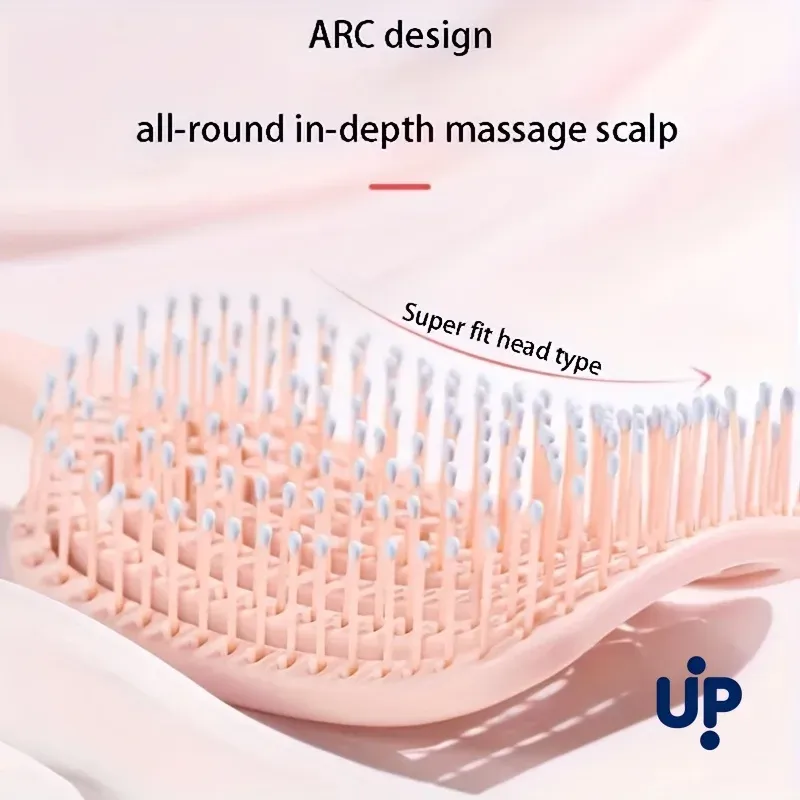 Peigne de massage volumisant et démêlant pour cheveux à design évidé, outil de coiffure pour perruques en cheveux naturels 2