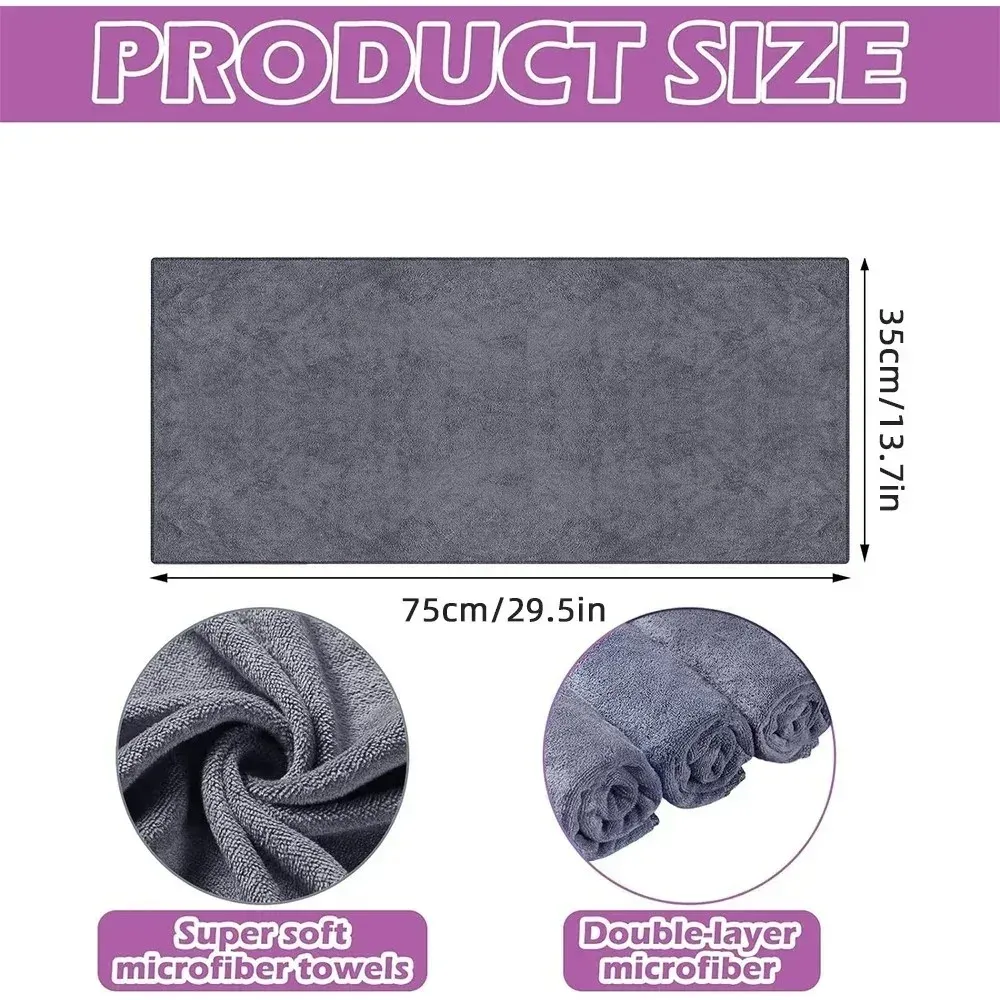 Grands chiffons en microfibre de nettoyage à haute absorption, serviettes multi-usages réutilisables pour sols, cuisine et fenêtres 2