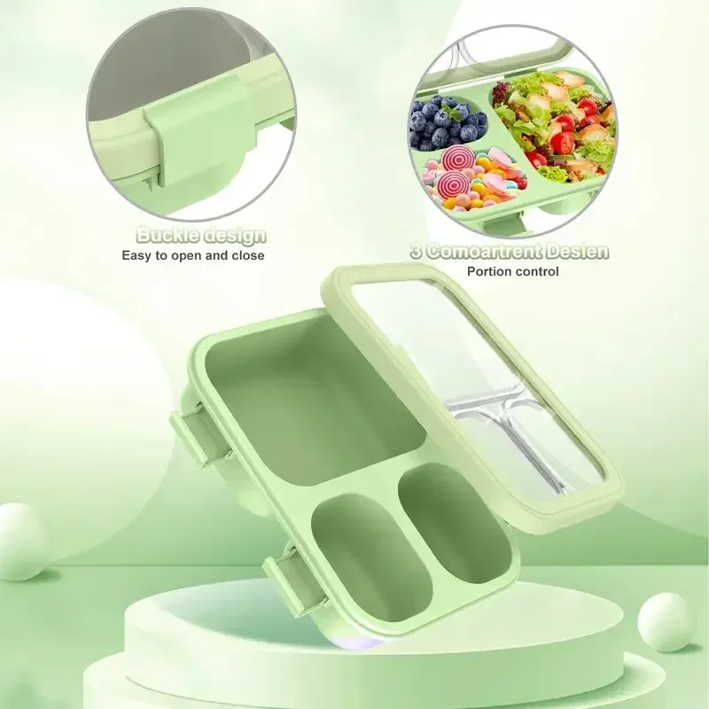 Gros plan sur le couvercle et la fermeture de la boîte à Bento