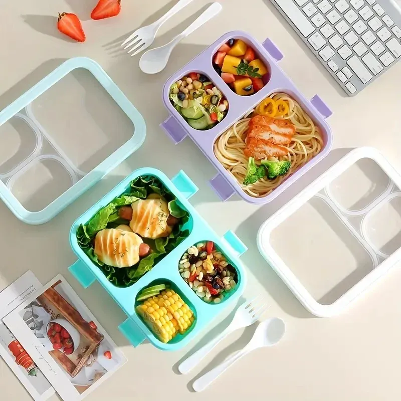 Boîte à Bento posée sur un plan de travail