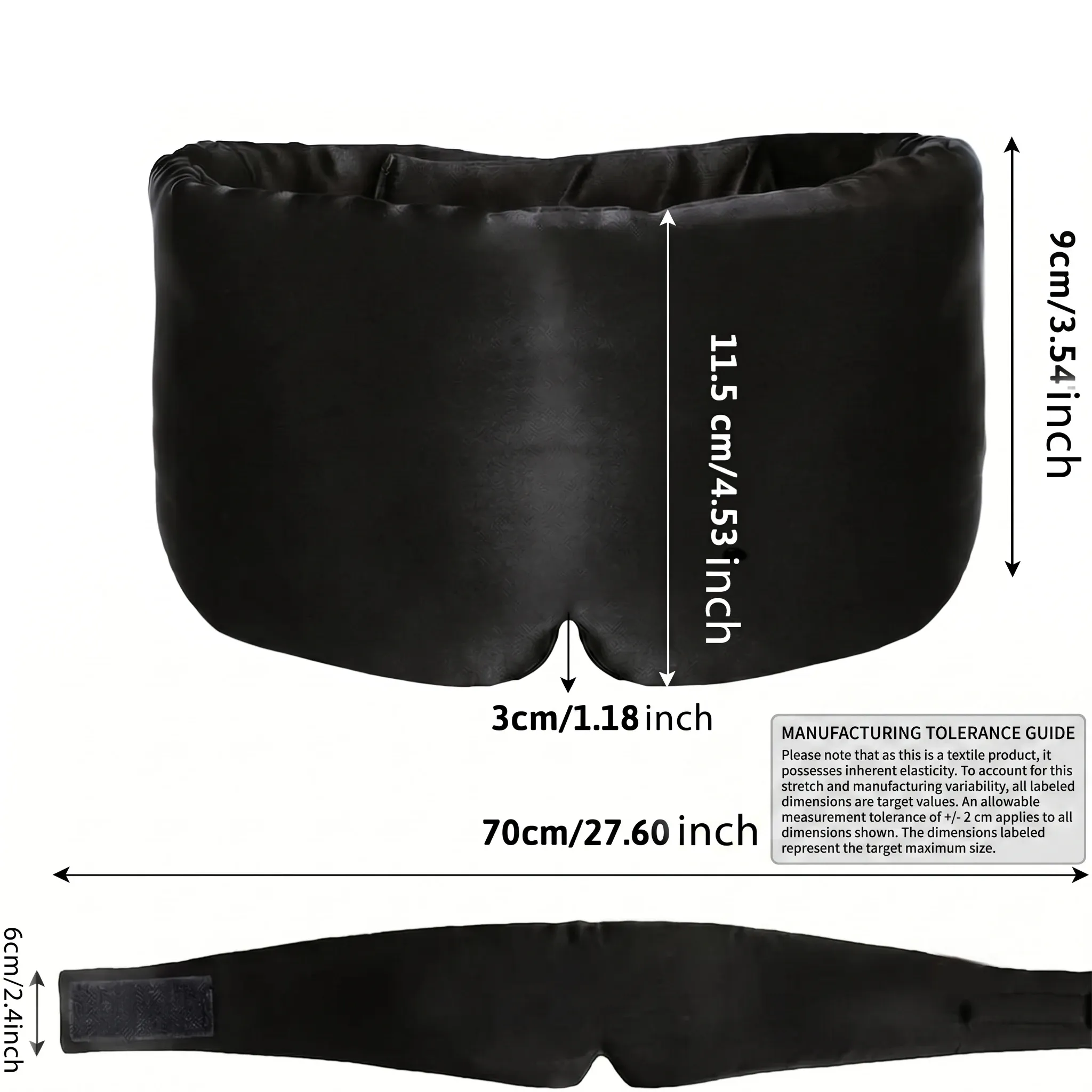 Masque de sommeil en tissu doux et rembourré, bloque la lumière, idéal pour le voyage 6