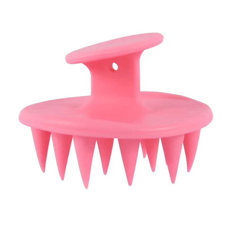 Brosse à shampoing en silicone à pointes longues et rigides, pour masser et exfolier le cuir chevelu, cheveux longs, bouclés ou épais 11