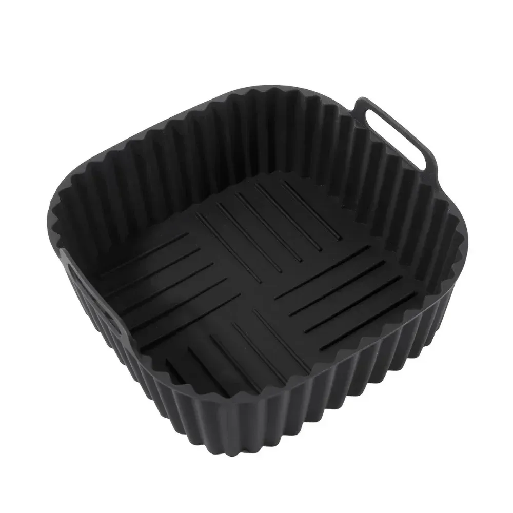 Revêtements en silicone réutilisables pour friteuse à air, panier carré antiadhésif pour four à friteuse à air 4 à 7 pintes, compatible micro-ondes, accessoires pour friteuse à air 7