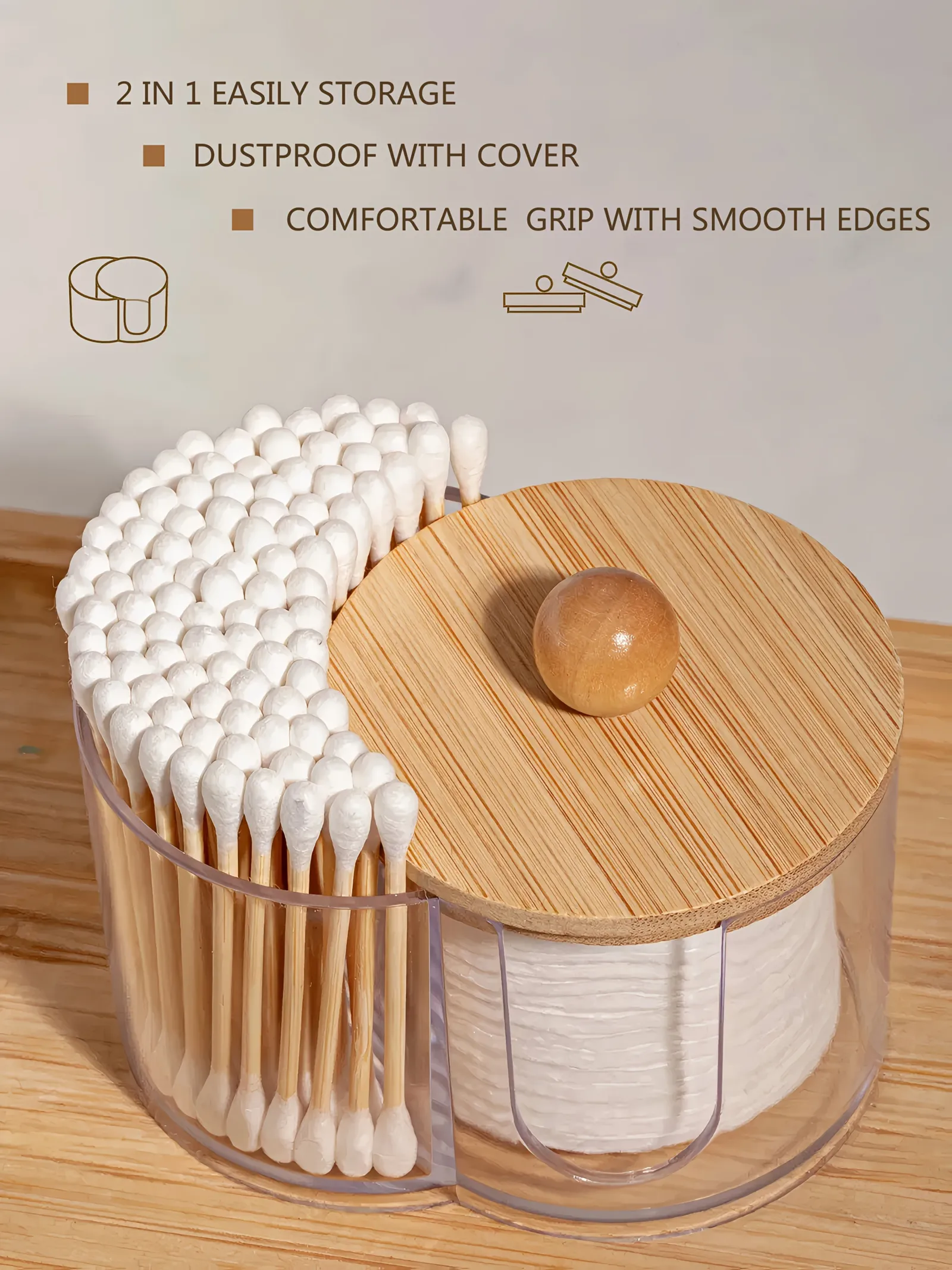 Organisateur transparent à double compartiment pour salle de bain