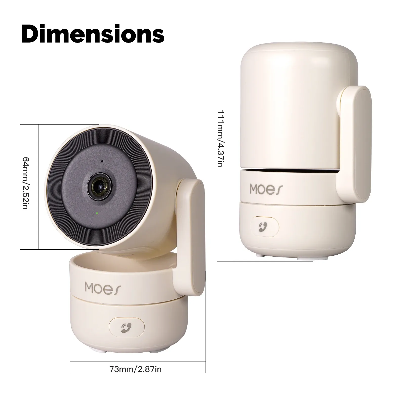 MOESTuya Caméra de sécurité intelligente WiFi 4 MP HD pour intérieur, panoramique et inclinable, avec vision nocturne infrarouge et détection de mouvement et de son 6