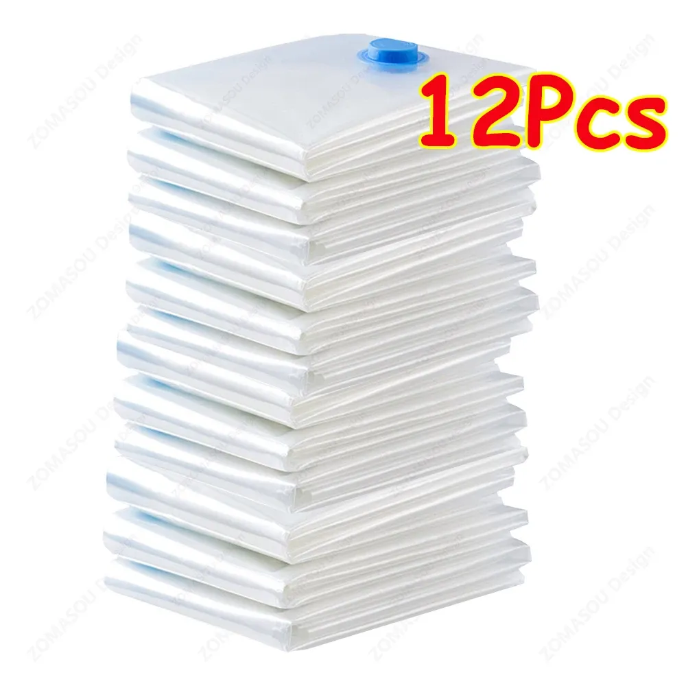 Sacs de rangement sous vide réutilisables avec pompe à main, sacs transparents pliables et compressibles pour gagner de la place, idéaux pour les vêtements de voyage, lot de 1 à 24 pièces 9