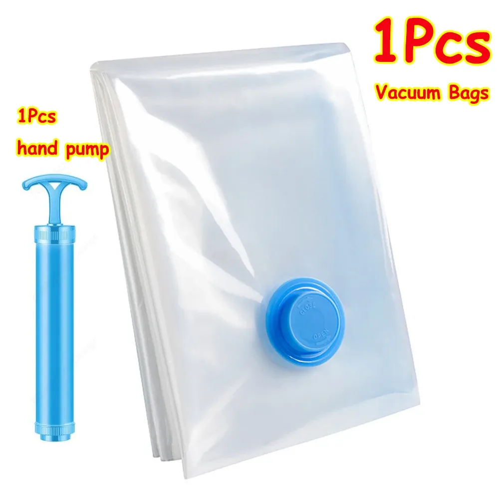 Sacs de rangement sous vide réutilisables avec pompe à main, sacs transparents pliables et compressibles pour gagner de la place, idéaux pour les vêtements de voyage, lot de 1 à 24 pièces 14