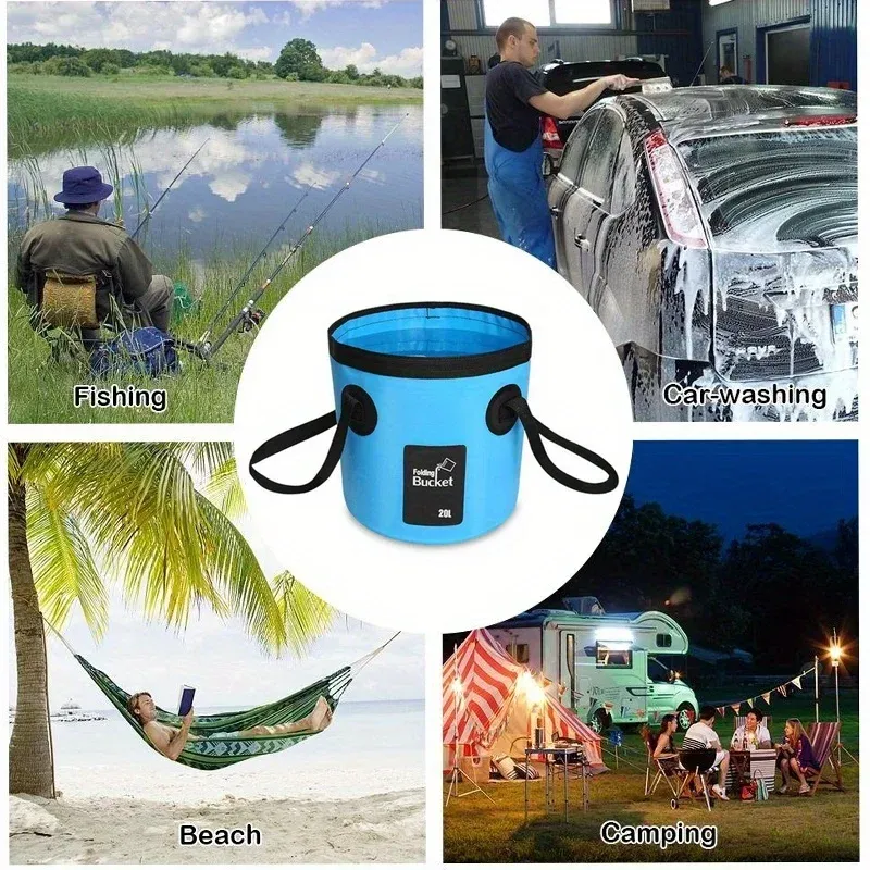 Récipient à eau pliable portable 20 L pour camping, randonnée et pêche 6