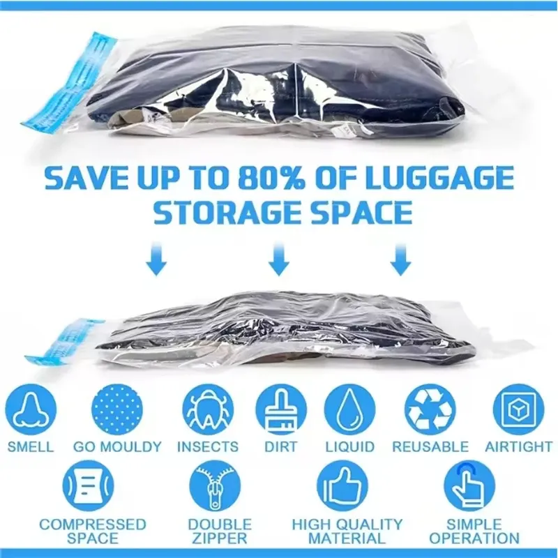 Sacs de compression de voyage pour bagages, gain de place 2