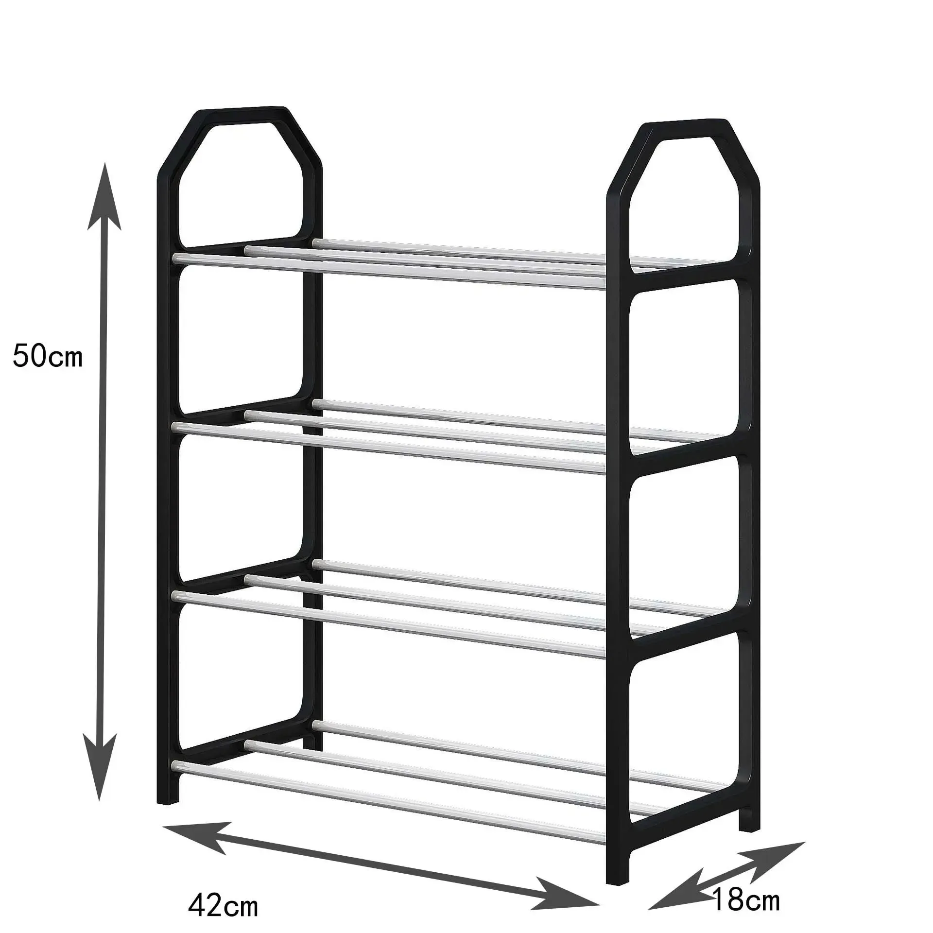 Étagère à chaussures simple et créative à 4 niveaux, support de rangement multifonctionnel pour porte de dortoir 6