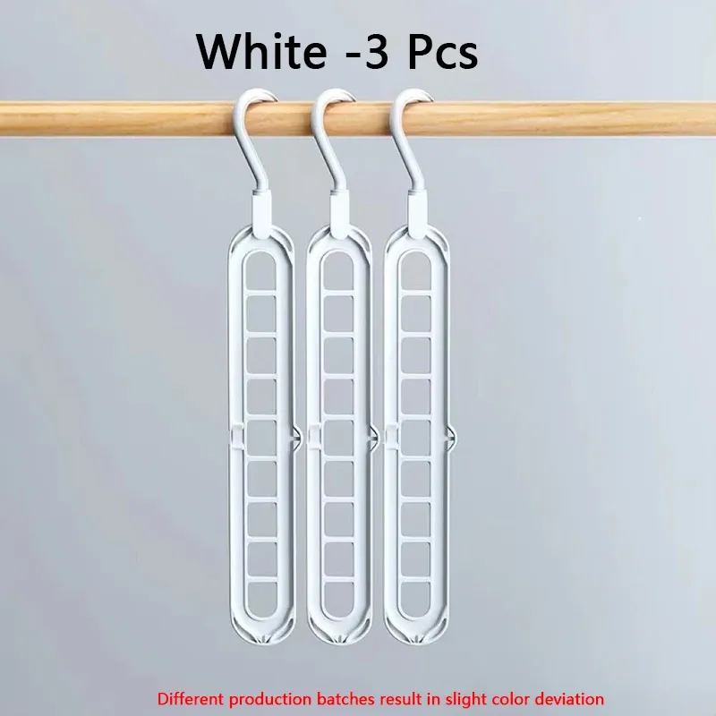 Lot de 3 cintres pliants multifonctions à 9 crochets, organisateur gain de place pour vêtements et écharpes 10