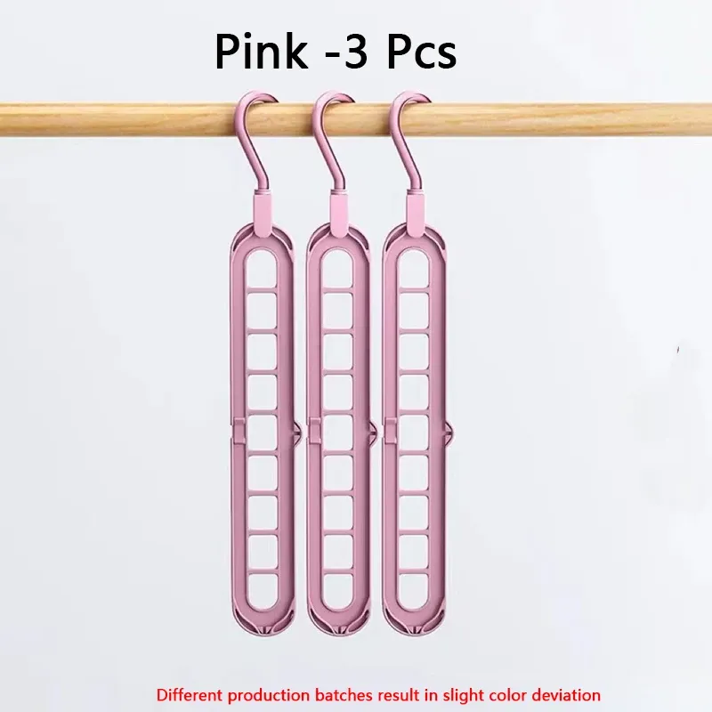 Lot de 3 cintres pliants multifonctions à 9 crochets, organisateur gain de place pour vêtements et écharpes 8