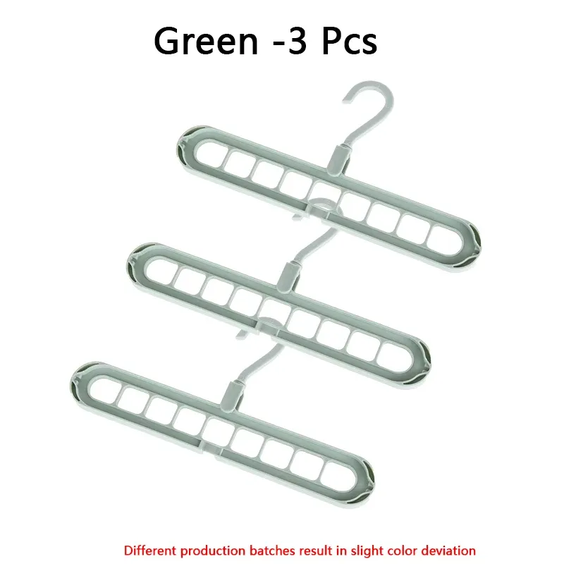 Lot de 3 cintres pliants multifonctions à 9 crochets, organisateur gain de place pour vêtements et écharpes 7