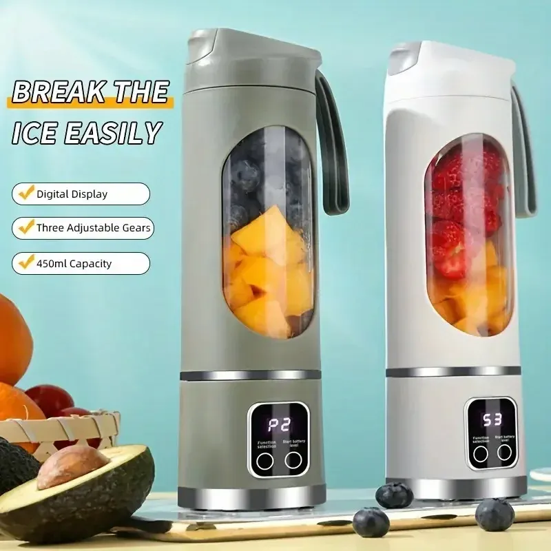 Extracteur de jus portable rechargeable par USB, mixeur à main pour smoothies, milkshakes et jus de fruits 2