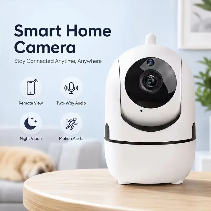 Caméra IP WiFi 1080P avec suivi automatique intelligent, vision nocturne et surveillance bébé sans fil