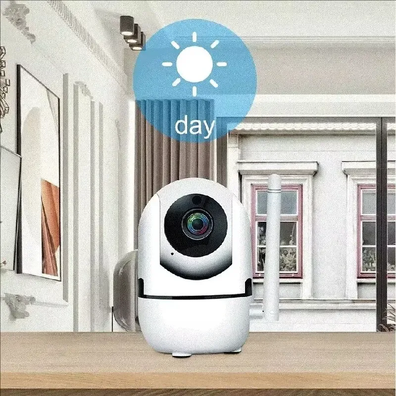 Caméra IP sans fil installée dans un intérieur moderne
