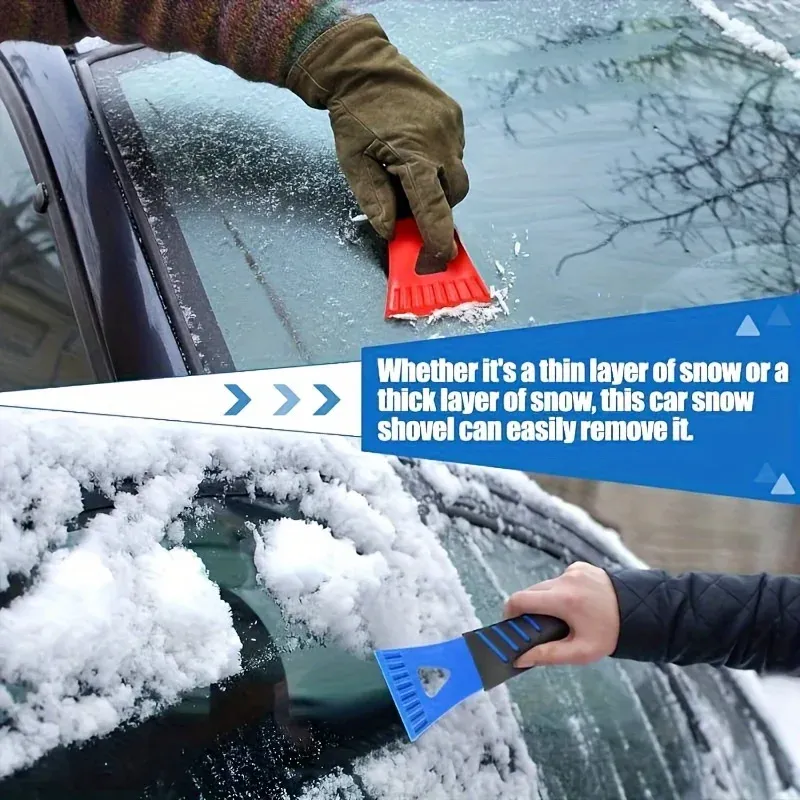 Grattoir à glace ergonomique en PVC et pelle à neige pour pare-brise – Outil de dégivrage multifonctionnel avec poignée antidérapante 2