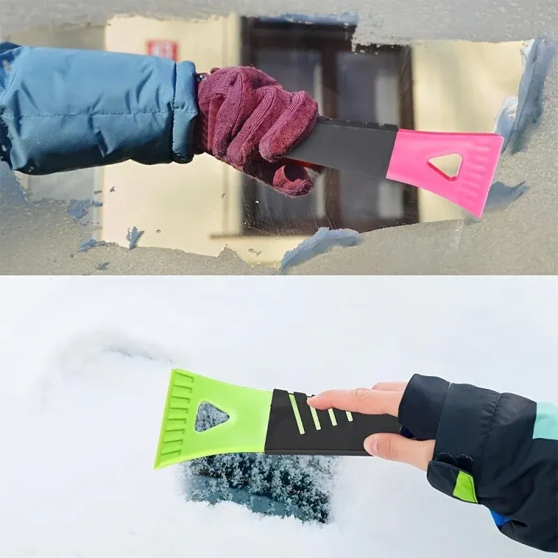 Grattoir à glace ergonomique en PVC et pelle à neige pour pare-brise – Outil de dégivrage multifonctionnel avec poignée antidérapante 4